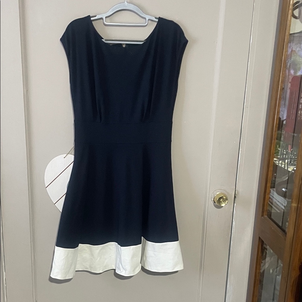 kate spade Black Midi Dress with White Hem